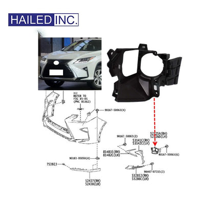 Lexus RX200t 2016 - 2019 Fog Light Bracket Fits OEM 52126 - 48091 52125 - 48091 - Hailed Inc.