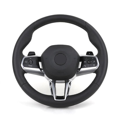 New Design Original Round Bottom Full Leather Steering Wheel for BMW 5 Series G60 G61 G68 i7 i5 iX1 X1 X2 U11 U12 2022 2023 2024 - Hailed Inc.