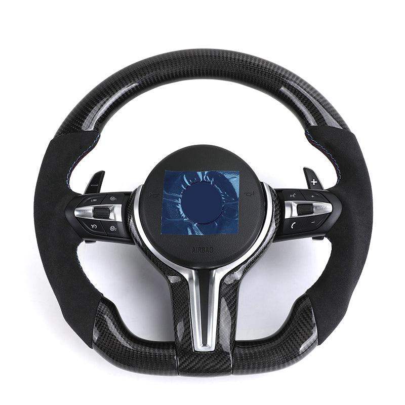 Non - slip Alcantara Leather Carbon Fiber M Sport Steering Wheel for BMW F25 F82 F45 X5 E53 E46 E92 M3 X1 F48 X3 F25 X3 E83 Z3 Z4 - Hailed Inc.