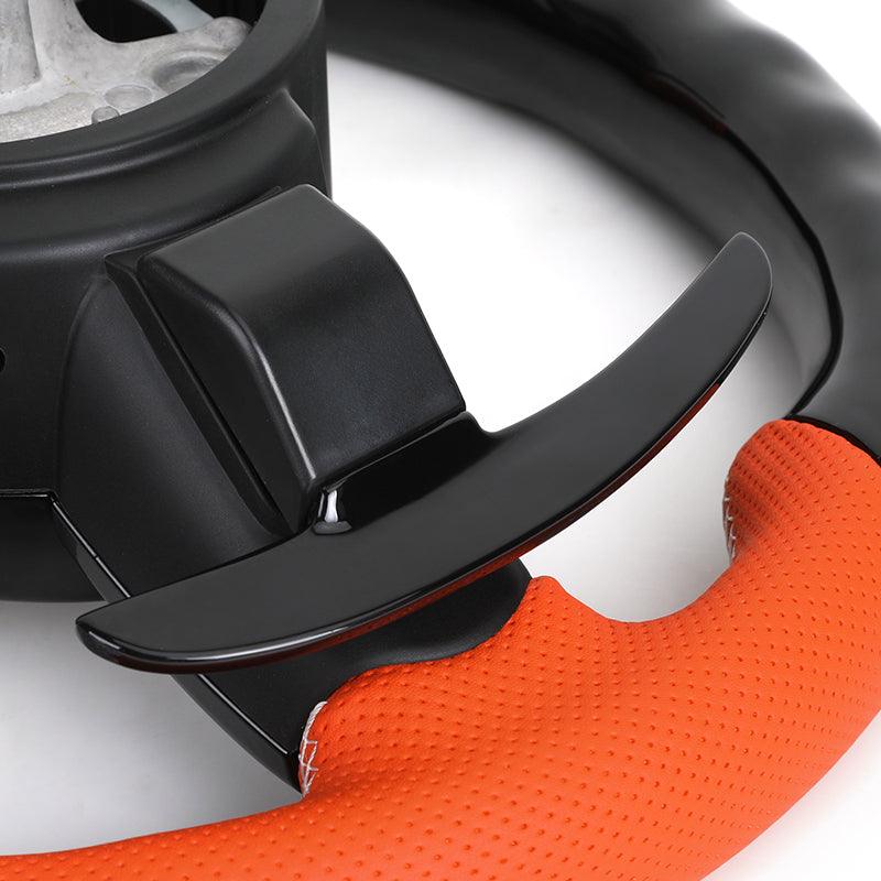 Orange Color Leather Piano Black Carbon Fiber Steering Wheel for BMW F10 F11 F20 F30 F32 F36 X5 F15 F25 F80 F82 F85 F87 F90 E90 - Hailed Inc.