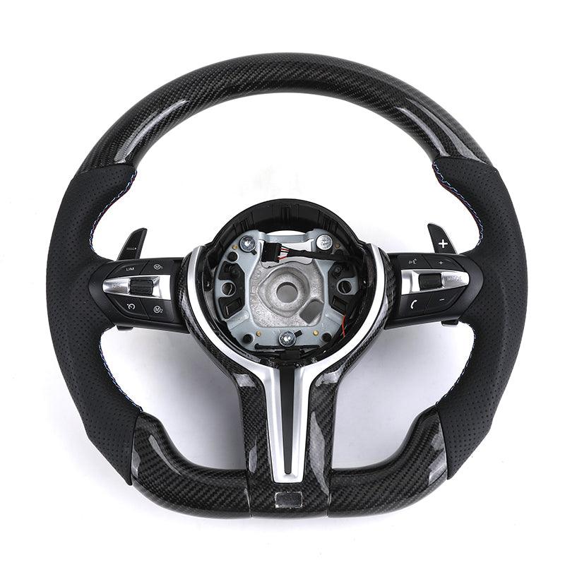 Perforated Leather Carbon M Sport Performance Steering Wheel for BMW F10 F20 F30 F02 F32 E60 E70 E92 E60 M3 F80 F90 M5 X5 F15 - Hailed Inc.