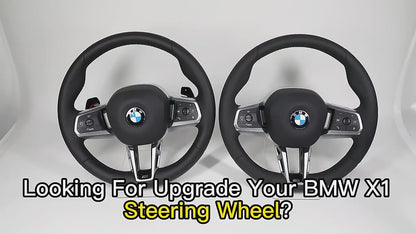 New Design Original Round Bottom Full Leather Steering Wheel for BMW 5 Series G60 G61 G68 i7 i5 iX1 X1 X2 U11 U12 2022 2023 2024