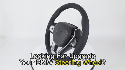 Custom Full Leather Steering Wheel for BMW F10 F30 F02 F07 F18 F36 M3 F80 M4 F82 F12 X5M F95 X6 G06 F15 F16 F96 X7 G07 Z4 G29