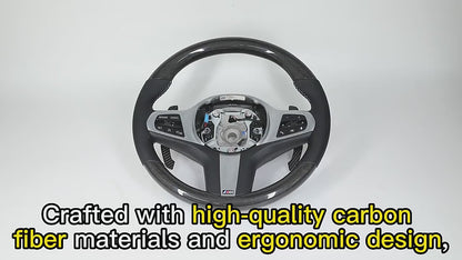 With M Performance Paddle Shifters Custom Carbon Fiber Car Steering Wheel for BMW 5 7 Series G30 G31 G38 G11 G12 X7 G07