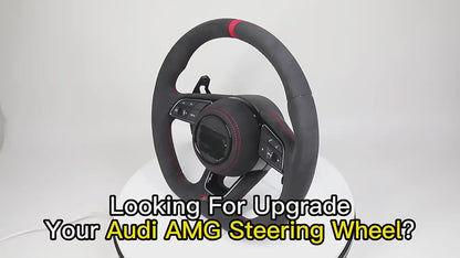 Custom Design Full Alcantara Leather Volant Steering Wheel for Audi RS A4 A5 A6 C7 B8 R8 S3 S4 S5 Q7 A7 S7 TT RS3 RS5 RS6 RS7 B9