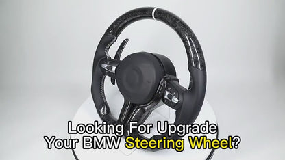 With Forged Carbon Trim Half Leather Carbon Steering Wheel for BMW X5 E70 X6 E71 X1 E84 E60 E90 E91 E92 E93 E88 Z4 E89 F10 F30