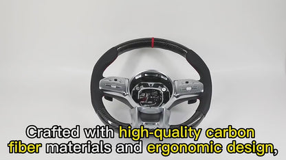 Custom Upgrade Leather Carbon Fiber Steering Wheel for Mercedes Benz S E Class W213 W205 W204 W222 W212 W221 GLC GLS GLB AGM GT