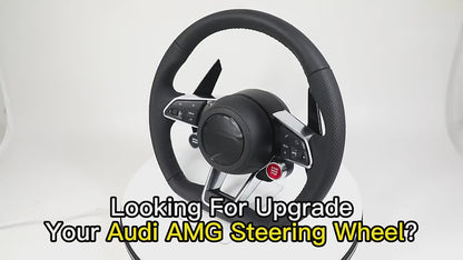 Custom Upgrade Volant Lenkrad Sliver Trim Leather Steering Wheel for Audi A3 A4 A5 A6 A7 A8 C7 R8 Rs3 RS6 B8 B9 S7 RS S Line