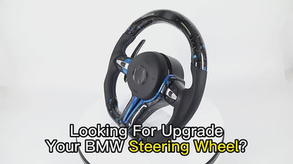 Without Center Trim Half Leather Carbon Fiber LED Steering Wheel Core for BMW F10 F20 F30 F32 F36 F80 F82 F90 E70 E90 E92 E93