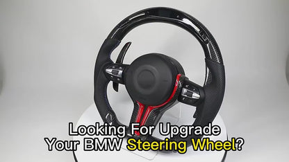 Custom Red Trim M Sport Volant Lenkrad Leather Carbon Steering Wheel for BMW F10 F20 F30 F02 F06 E60 X5 E70 X6 E71 Z4 E85 E89 i8