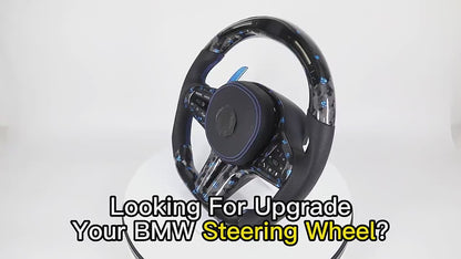 Half Perforated Leather Forged Carbon LED Steering Wheel for BMW G Series G11 G12 G20 G21 M3 G80 G81 M4 G82 G83 G30 G31 G32 G01