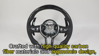 Custom Half Perforated Leather Carbon Fiber LED Steering Wheel for BMW F06 F12 F13 M6 F10 F30 F80 M3 F82 M4 M2 F87 M5 F90 E90