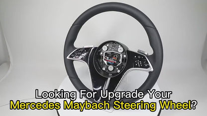 Custom Upgrade Volant Lenkrad Black Full Leather Steering Wheel for Mercedes Benz Maybach S-Class W221 W222 W223 AMG S63 GLS 600