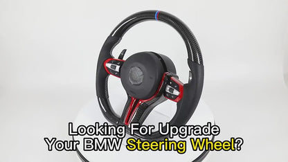 With Red Insert Trim Half Leather Carbon Steering Wheel for BMW F Series F10 F20 F30 F32 M3 F80 M5 F90 X5 F15 E70 E87 E90 E92