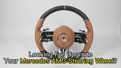 Custom Upgrade Leather Carbon Fiber DCT Steering Wheel for Mercedes Benz AMG GT W204 W205 W213 W212 W220 W221 W222 Gle 63 C63