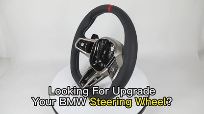 Custom Red Strip Full Leather ID8 Steering Wheel for BMW F10 X5 F15 X6 F16 F30 F93 G16 G20 G30 G70 G87 M3 G80 G81 M4 G42 G82 G83