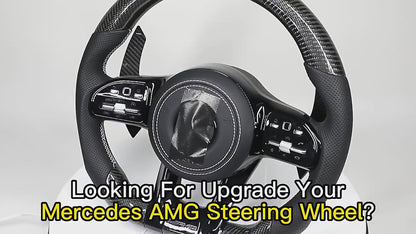 Custom Volante Glossy Black Carbon Steering Wheel for Mercedes Benz W204 W205 W207 W211 W212 W213 W221 W222 GLS CLS C63 AMG GT