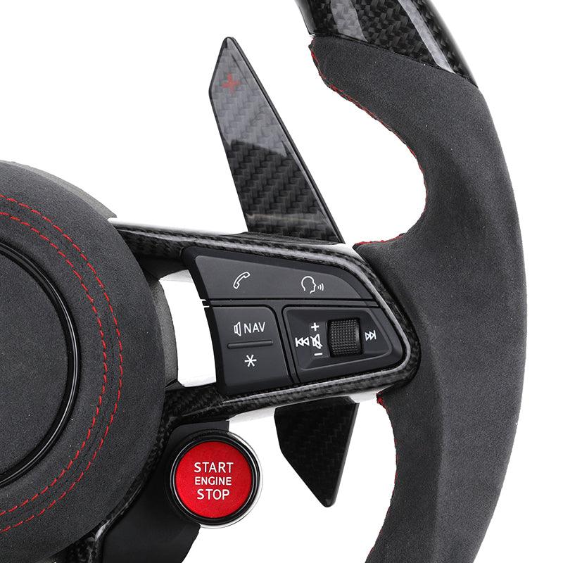 R8 With Start Button Drive Select Half Alcantara Steering Wheel for Audi A3 A4 A5 A6 C7 C6 C8 B7 B8 B9 Q3 Q5 Q7 RS3 RS7 S600 8V - Hailed Inc.