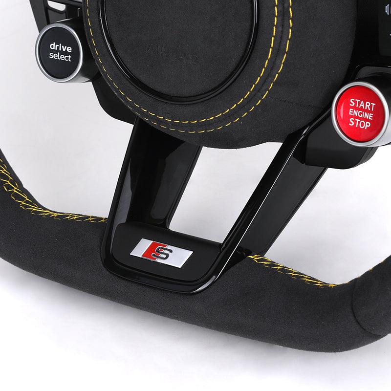 R8 With Start Button Full Alcantara LED Steering Wheel for Audi A4 A3 8V A5 B8 B9 A6 C8 A7 A8 S3 S4 RS3 RS5 RS6 C7 C8 Q3 TT TTRS - Hailed Inc.