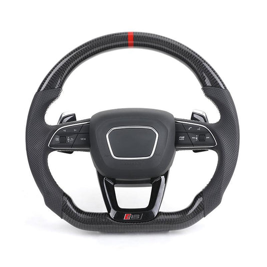 RS Sport Volant Lenkrad Half Perforated Leather Carbon Steering Wheel for Audi S5 A4 B8 B8.5 B9 RS5 RS6 A6 C7 S7 A7 S8 A3 A8 TT - Hailed Inc.