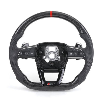 RS Sport Volant Lenkrad Half Perforated Leather Carbon Steering Wheel for Audi S5 A4 B8 B8.5 B9 RS5 RS6 A6 C7 S7 A7 S8 A3 A8 TT - Hailed Inc.