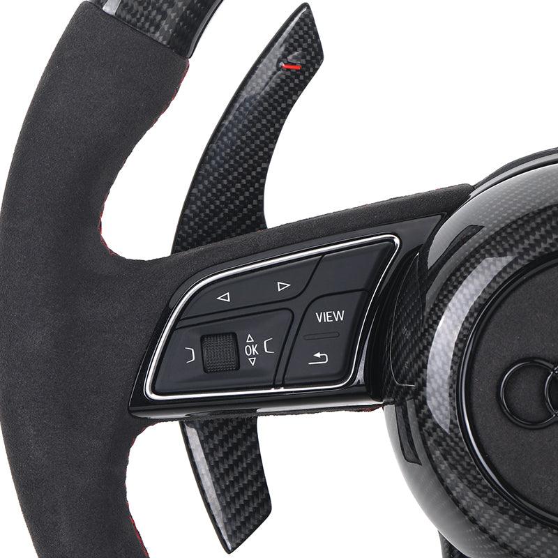 S - Line With Carbon Cover Half Alcantara Carbon LED Steering Wheel for Audi RS RS3 RS6 C8 A3 A4 A5 A6 C7 B7 B8 B9 Q5 Q7 - Hailed Inc.