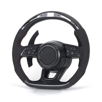 S - Line With Carbon Cover Half Alcantara Carbon LED Steering Wheel for Audi RS RS3 RS6 C8 A3 A4 A5 A6 C7 B7 B8 B9 Q5 Q7 - Hailed Inc.