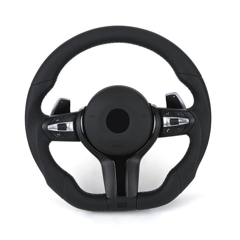 Wide Paddle Half Alcantara Leather M Sport Steering Wheel for BMW F10 F30 F20 F80 F18 M5 F90 F48 X3 F25 X5 F15 F85 X6 F16 F86 - Hailed Inc.