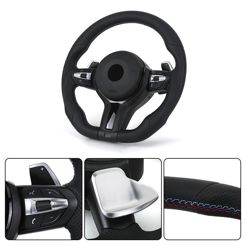 Wide Paddle Half Alcantara Leather M Sport Steering Wheel for BMW F10 F30 F20 F80 F18 M5 F90 F48 X3 F25 X5 F15 F85 X6 F16 F86 - Hailed Inc.