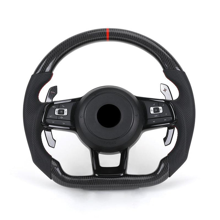 Volkswagen Carbon Fiber Custom Steering Wheel - Front View