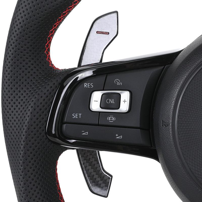 With Carbon Paddle Half Leather Carbon Fiber Steering Wheel for Volkswagen VW Polo Golf R 6 7 8 MK6 MK7 GTi Passat B7 B8 Jetta - Hailed Inc.