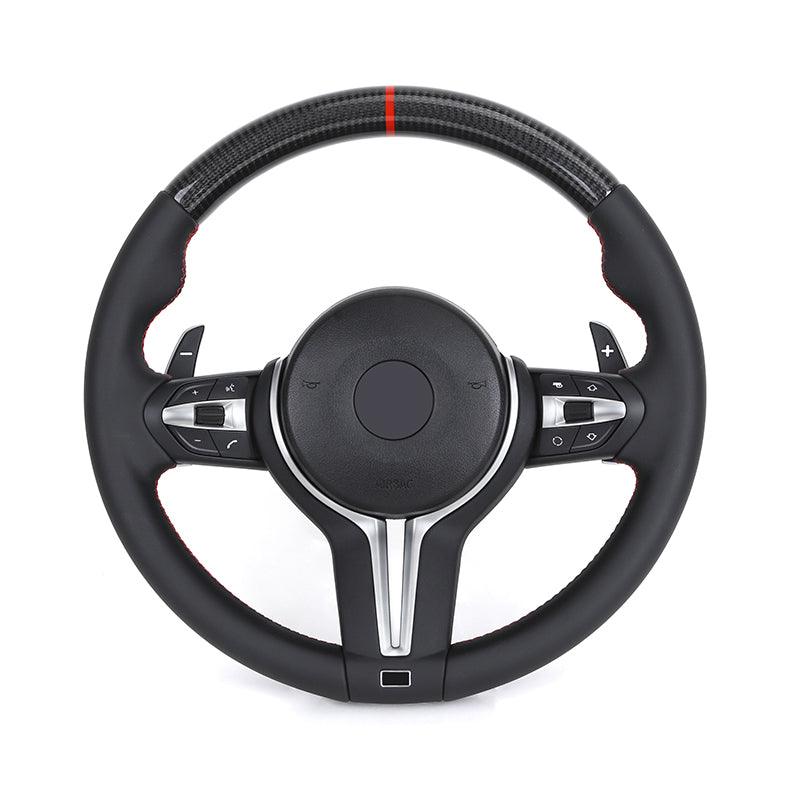 With Carbon Top Full Leather M Sport Steering Wheel for BMW F10 F11 F20 F22 F30 F32 F34 F36 F80 M3 F82 M4 F90 M5 E60 E88 E90 E92 - Hailed Inc.