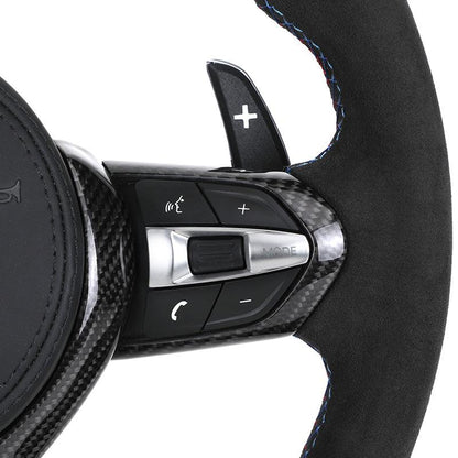 With Carbon Trim Full Alcantara Leather M Sport Steering Wheel for BMW F10 F30 M2 F87 M3 F80 M4 F82 M5 F90 X5M E70 E60 E90 E92 - Hailed Inc.