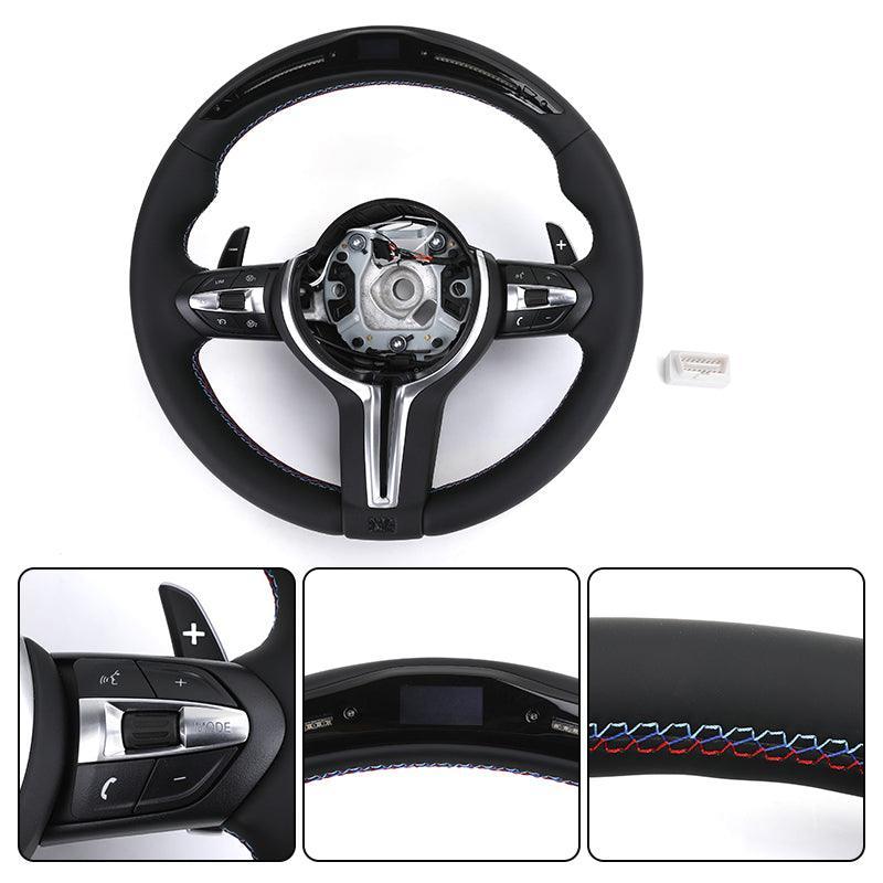 With Carbon Trim M Performance Alcantara Steering Wheel for BMW F10 F30 X3M F97 F25 F26 X5 F15 F16 F31 M2 F87 X5M E70 320i 340i - Hailed Inc.