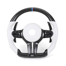 With Carbon Trim Shift Paddle Whit Leather M Sport Steering Wheel for BMW F10 F11 F20 F22 F30 F32 F80 M3 F82 F90 M5 X6 E71 E90 - Hailed Inc.