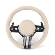 With Forged Carbon Trim Apricot Color Leather M Sport Steering Wheel for BMW F01 F06 F10 F11 F12 F15 F16 F20 F30 E90 E84 F80 M3 - Hailed Inc.