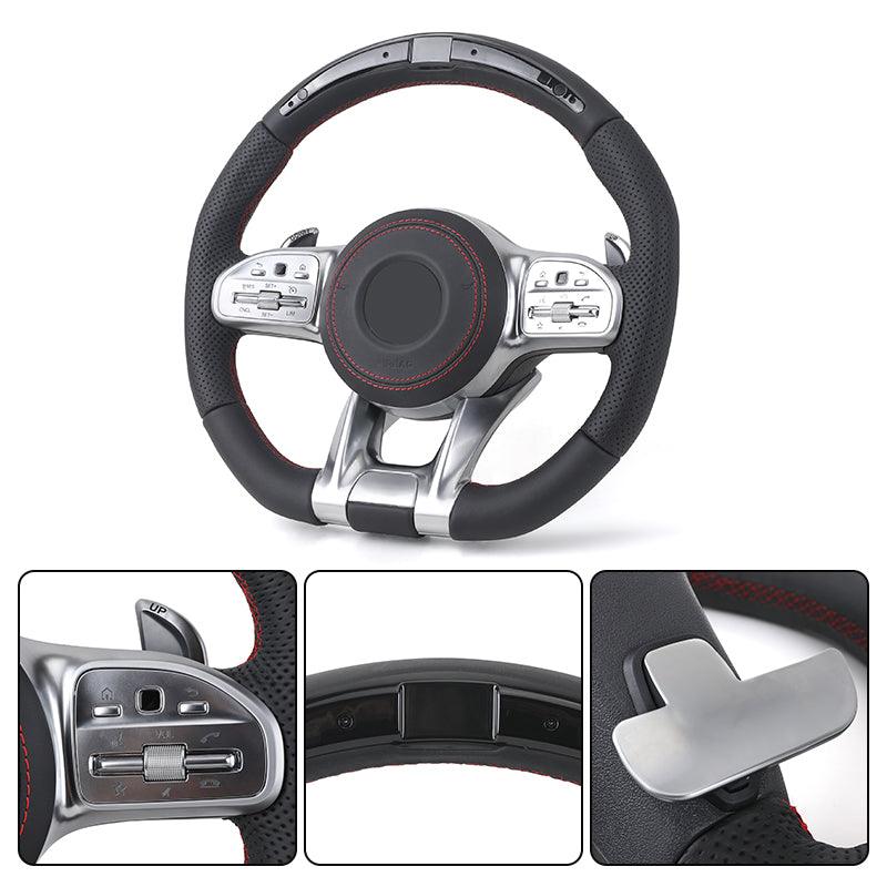 With Led Display Volant Lenkrad Sport Leather Steering Wheel for Mercedes Benz C217 W209 W204 W205 W206 w207 Coupe C63s C63 AMG - Hailed Inc.