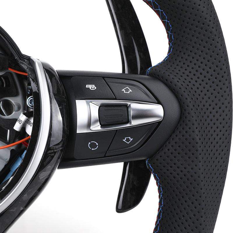 With LED M Sport Volant Forged Carbon Shift Paddle Steering Wheel for BMW 3 Series E90 E92 E81 E82 E87 E88 X1 E84 X5 E70 X6 E71 - Hailed Inc.