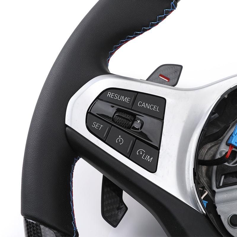 With M Performance Paddle Shifters Custom Carbon Fiber Car Steering Wheel for BMW 5 7 Series G30 G31 G38 G11 G12 X7 G07 - Hailed Inc.