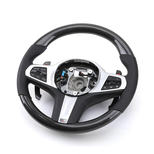 With M Performance Paddle Shifters Custom Carbon Fiber Car Steering Wheel for BMW 5 7 Series G30 G31 G38 G11 G12 X7 G07 - Hailed Inc.