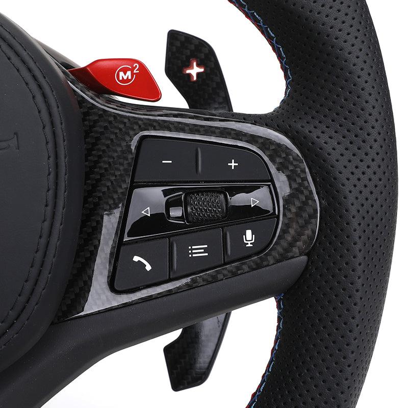 With M1 M2 Button M Sport Volant Lenkrad Carbon Steering Wheel for BMW 3 Series G30 G31 M5 X3 G01 G20 M4 G82 G80 M340i G11 G12 - Hailed Inc.