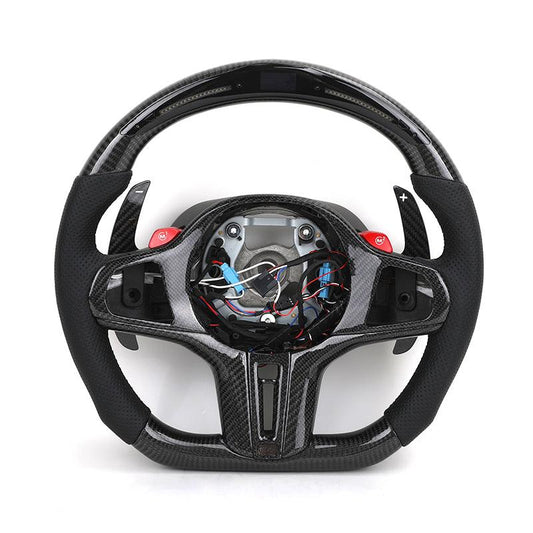 With M1 M2 Carbon Shift Paddle Leather LED M Sport Steering Wheel for BMW F30 F10 F20 F34 X4 X1 E84 E90 E60 X3 F25 X5 G05 G30 - Hailed Inc.