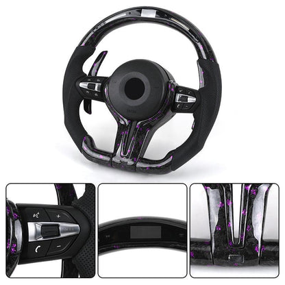 With OBD Led M Sport Volant Lenkrad Purple Forged Carbon Steering Wheel for BMW M4 F82 M2 F82 M5 F90 M3 F80 F30 M5 F10 E90 E92 - Hailed Inc.