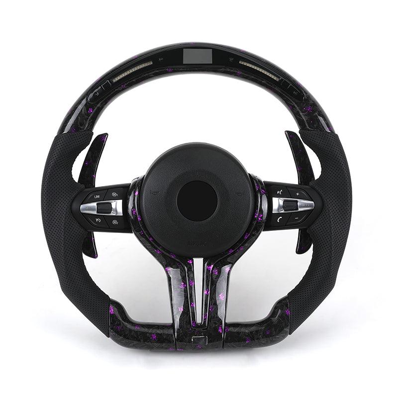 With OBD Led M Sport Volant Lenkrad Purple Forged Carbon Steering Wheel for BMW M4 F82 M2 F82 M5 F90 M3 F80 F30 M5 F10 E90 E92 - Hailed Inc.