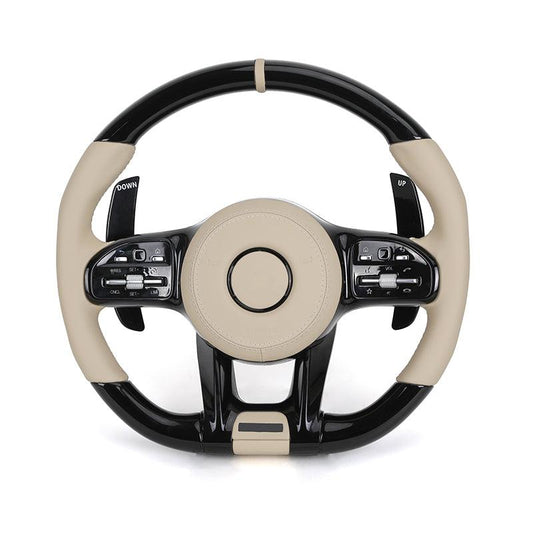 With Piano Black Carbon Fiber Trim Leather Steering Wheel for Mercedes Benz AMG W205 W218 W212 W213 W463 X164 X204 GLS X166 W166 - Hailed Inc.