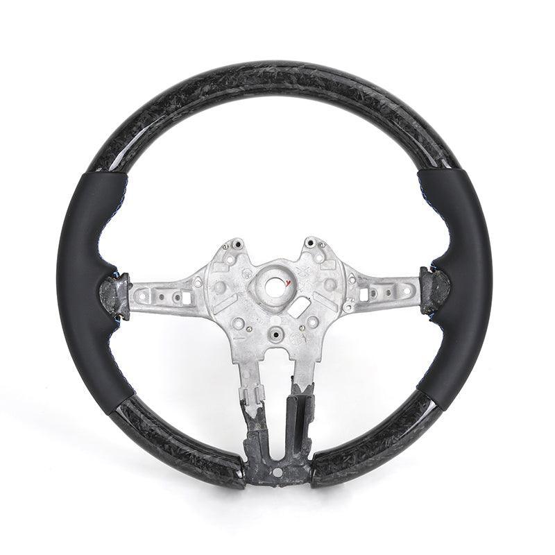 With Piano Black Trim Flat Bottom Full Leather M SPort Steering Wheel for BMW Z4 E85 E86 Roadster - Hailed Inc.