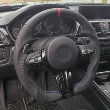 With Piano-black Trim Flat Bottom Half Perforated Leather Steering Wheel for BMW F10 F20 F30 F06 F22 M3 F80 M4 F82 X5 E70 E90 - Hailed Inc.