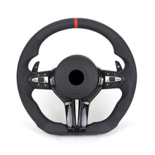 With Piano-black Trim Flat Bottom Half Perforated Leather Steering Wheel for BMW F10 F20 F30 F06 F22 M3 F80 M4 F82 X5 E70 E90 - Hailed Inc.