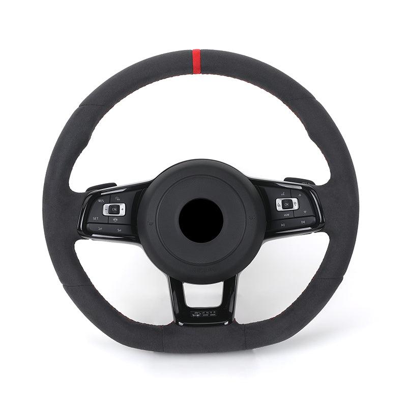 With Piano - black Trim Full Alcantara Leather Volant Lenkrad Steering Wheel for VW Polo Golf 6 7 R MK5 MK6 Mk7 GTI Passat B6 B7 - Hailed Inc.