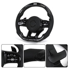 With Piano Black Trim Half Leather Carbon LED Steering Wheel for Mercedes Benz W205 W246 C117 C217 W166 X166 W164 W221 W222 AMG - Hailed Inc.